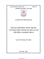 Kết quả sớm phẫu thuật nội soi cắt Đoạn trực tràng sau hóa xạ trị tiền phẫu tại bệnh viện k