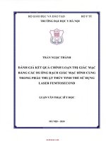 Đánh giá kết quả chỉnh loạn thị giác mạc bằng các Đường rạch giác mạc hình cung trong phẫu thuật thủy tinh thể sử dụng laser femtosecond