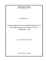 Đánh giá những yếu tố Ảnh hưởng Đến kết quả thực hiện quy hoạch sử dụng Đất quận 7 thời kì 2016 – 2020