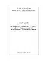 Hoàn thiện tổ chức công tác kế toán tại công ty tnhh một thành viên xổ số kiến thiết thành phố hồ chí minh