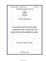Tỷ lệ hội chứng chuyển hóa và một số yếu tố liên quan Ở bệnh nhân viêm khớp cột sống