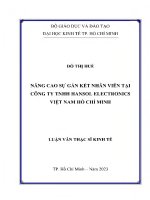 Giải pháp nâng cao lòng trung thành của người lao Động tại công ty cổ phần bao bì nhơn trạch