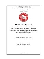 Phát triển tín dụng cho lĩnh vực công nghiệp hỗ trợ tại các tổ chức tín dụng ở Việt Nam