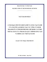 Lãnh Đạo chuyển Đổi xanh và sáng tạo xanh của người lao Động tại các công ty kinh doanh sữa Ở thành phố hồ chí minh
