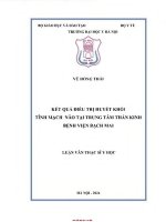 Kết quả Điều trị huyết khối tĩnh mạch não tại trung tâm thần kinh bệnh viện bạch mai