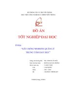 Đồ án tốt nghiệp Đại học Đề tài  “xây dựng website quản lý trung tâm dạy học”