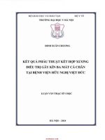 Kết quả phẫu thuật kết hợp xương gãy kín ba mắt cá chân tại bệnh viện hữu nghị việt Đức