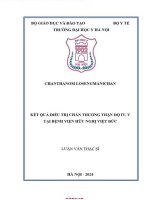 Kết quả Điều trị chấn thương thận Độ 4, và Độ 5 tại bệnh viện hữu nghị việt Đức