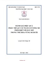 Đánh giá hiệu quả phẫu thuật cắt ngắn cơ vòng mi phối hợp với dàn mỡ trong trẻ hóa vùng mi dưới