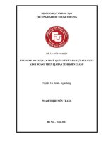 Thu ngân sách nhà nước do Cơ quan Thuế quản lý từ khu vực sản xuất kinh doanh trên địa bàn tỉnh Kiên Giang