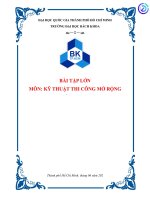 BÀI TẬP LỚN  MÔN: KỸ THUẬT THI CÔNG MỞ RỘNG
