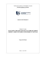 Analyzing the influencing factors of green credit cards towards consumers in vietnam