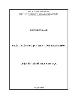Phát triển du lịch biển tỉnh thanh hoá