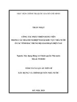 Tóm Tắt CÔNG TÁC PHÁT TRIỂN ĐẢNG VIÊN TRONG CÁC DOANH NGHIỆP NGOÀI KHU VỰC NHÀ NƯỚC Ở CÁC TỈNH BẮC TRUNG BỘ GIAI ĐOẠN HIỆN NAY