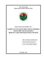 Nghiên cứu Ứng dụng phẫu thuật stripping trong Điều trị ngoại khoa bệnh suy giãn tĩnh mạch nông chi dưới