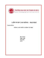 NVSP ĐH-CĐ - Nâng cao chất lượng tự học