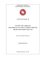 Mối quan hệ giữa cấu trúc vốn và hiệu quả hoạt động của các công ty niêm yết trên thị trường chứng khoán Việt Nam