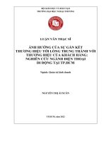 ẢNH HƯỞNG CỦA SỰ GẮN KẾT THƯƠNG HIỆU TỚI LÒNG TRUNG THÀNH VỚI THƯƠNG HIỆU CỦA KHÁCH HÀNG: NGHIÊN CỨU NGÀNH ĐIỆN THOẠI DI ĐỘNG TẠI TP.HCM