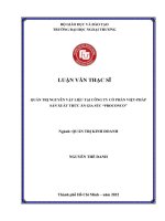 Quản trị nguyên vật liệu tại Công ty Cổ phần Việt-Pháp sản xuất thức ăn gia súc “PROCONCO