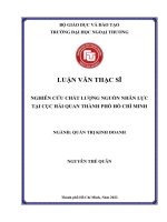 Nghiên cứu chất lượng nguồn nhân lực tại Cục Hải quan Thành phố Hồ Chí Minh