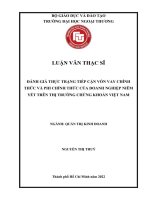 Đánh giá thực trạng tiếp cận vốn vay chính thức và phi chính thức của doanh nghiệp trên thị trường chứng khoán Việt Nam