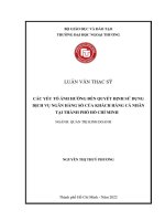 CÁC YẾU TỐ ẢNH HƯỞNG ĐẾN QUYẾT ĐỊNH SỬ DỤNG DỊCH VỤ NGÂN HÀNG SỐ CỦA KHÁCH HÀNG CÁ NHÂN TẠI THÀNH PHỐ HỒ CHí MINH