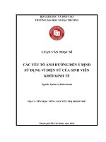 Các yếu tố ảnh hưởng đến ý định sử dụng ví điện tử của sinh viên Khối kinh tế
