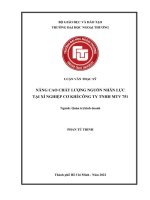 Nâng cao chất lượng nguồn nhân lực tại Xí nghiệp Cơ khí thuộc Công ty TNHH MTV 751