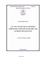 Các yếu tố liên quan với sepsis Ở bệnh nhân viêm mô tế bào Điều trị tại bệnh viện bạch mai