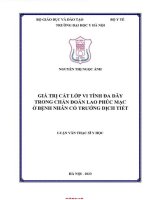 Giá trị cắt lớp vi tính Đa dãy trong chẩn Đoán lao phúc mạc Ở bệnh nhân cổ trướng dịch tiết