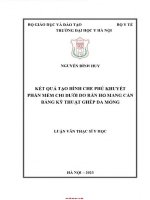 Kết quả tạo hình che phủ khuyết phần mềm chi dưới do rắn hổ mang cắn bằng kỹ thuật ghép da mỏng
