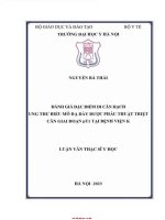 Đánh giá Đặc Điểm di căn hạch ung thư biểu mô dạ dày Đượng phẫu thuật triệt căn giai Đoạn pt1 tại bệnh viện k