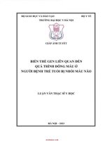 Biến thể gen liên quan Đến quá trình Đông máu Ở người bệnh trẻ tuổi bị nhồi máu não