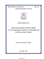 Một số Đặc Điểm giải phẫu bệnh và tỷ lệ mô Đệm u trong ung thư biểu mô tuyến Đại trực tràng