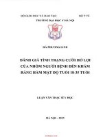 Đánh giá tình trạng cười hở lợi của nhóm người bệnh Đến khám răng hàm mặt Độ tuổi 18 35 tuổi