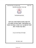 Kết quả kết hợp xương nẹp vít có ghép xương Điều trị khớp giả thân xương cánh tay tại bệnh viện hữu nghị việt Đức