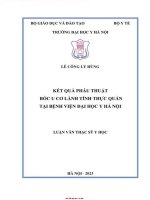 Kết quả phẫu thuật bóc u cơ lành tính thực quản tại bệnh viện Đại học y hà nội