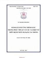 Đánh giá Đáp Ứng thính giác trong phẫu thuật cấy Ốc tai Điện tử trên bệnh nhân dị dạng tai trong