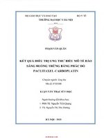 Kết quả Điều trị ung thư biểu mô tế bào sáng buồng trứng bằng phác Đồ paclitaxel carboplatin