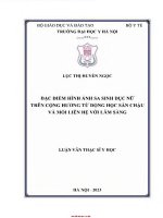 Đặc Điểm hình Ảnh bệnh sa sinh dục nữ trên cộng hưởng từ Động học sàn chậu và mối liên hệ với lâm sàng