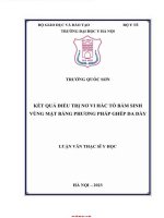 Kết quả Điều trị nơ vi hắc tố bẩm sinh vùng mặt bằng phương pháp ghép da dày