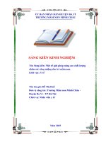Skkn cấp tỉnh một số giải pháp nâng cao chất lượng chăm sóc sức khỏe răng miệng cho trẻ mầm non