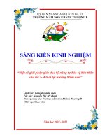 Skkn cấp tỉnh một số giải pháp giáo dục kỹ năng tự bảo vệ bản thân cho trẻ 3   4 tuổi tại trường mầm non