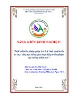 Skkn cấp tỉnh một số biện pháp giúp trẻ 3 4 tuổi phát triển tư duy, sáng tạo thông qua hoạt Động trải nghiệm tại trường mầm non