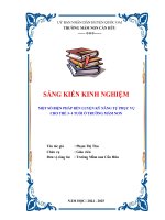 Skkn cấp tỉnh một số biện pháp rèn luyện kỹ năng tự phục vụ cho trẻ 3  4 tuổi Ở trường mầm non