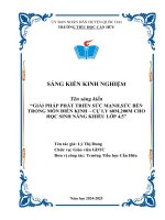 Skkn cấp tỉnh giải pháp phát triển sức mạnh, sức bền trong môn Điền kinh  cự ly 60m, 200m cho học sinh năng khiếu lớp 4,5