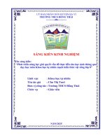 Skkn cấp tỉnh phát triển năng lực giải quyết vấn Đề thực tiễn cho học sinh thông qua dạy học môn khoa học tự nhiên mạch kiến thức vật sống lớp 8