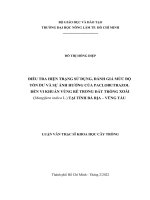 Luận văn thạc sĩ Khoa học cây trồng: Điều tra hiện trạng sử dụng, đánh giá mức độ tồn dư và sự ảnh hưởng của Paclorbutrazol đến vi khuẩn vùng rễ trong đất trồng xoài (Mangifera indica L.) tại tỉnh Bà Rịa – Vũng Tàu