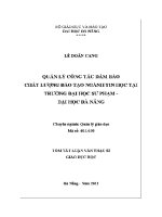 Tóm tắt luận văn thạc sĩ giáo dục học quản lý công tác Đảm bảo chất lượng Đào tạo ngành tin học tại trường Đại học sư phạm Đại học Đà nẵng