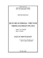 Luận Án tiến sĩ lịch sử quan hệ australia việt nam trong giai Đoạn 1991 2013